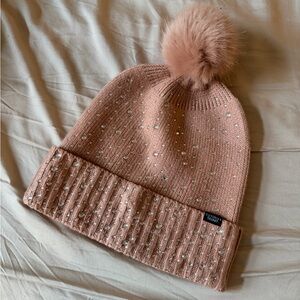 Victoria's Secret Pink Beanie with Pom Pom and Rhinestones NWOT